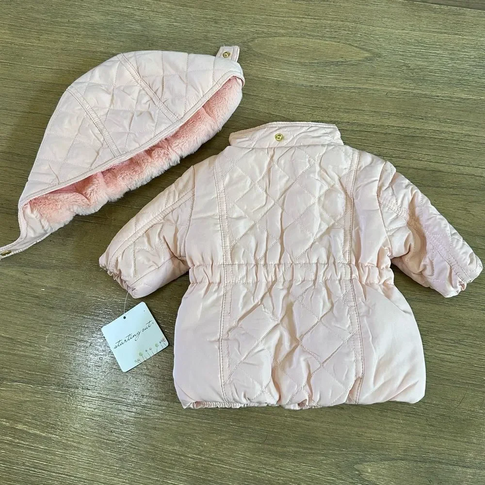 Infant Girl Puffer Coat‎ Pink 3 month